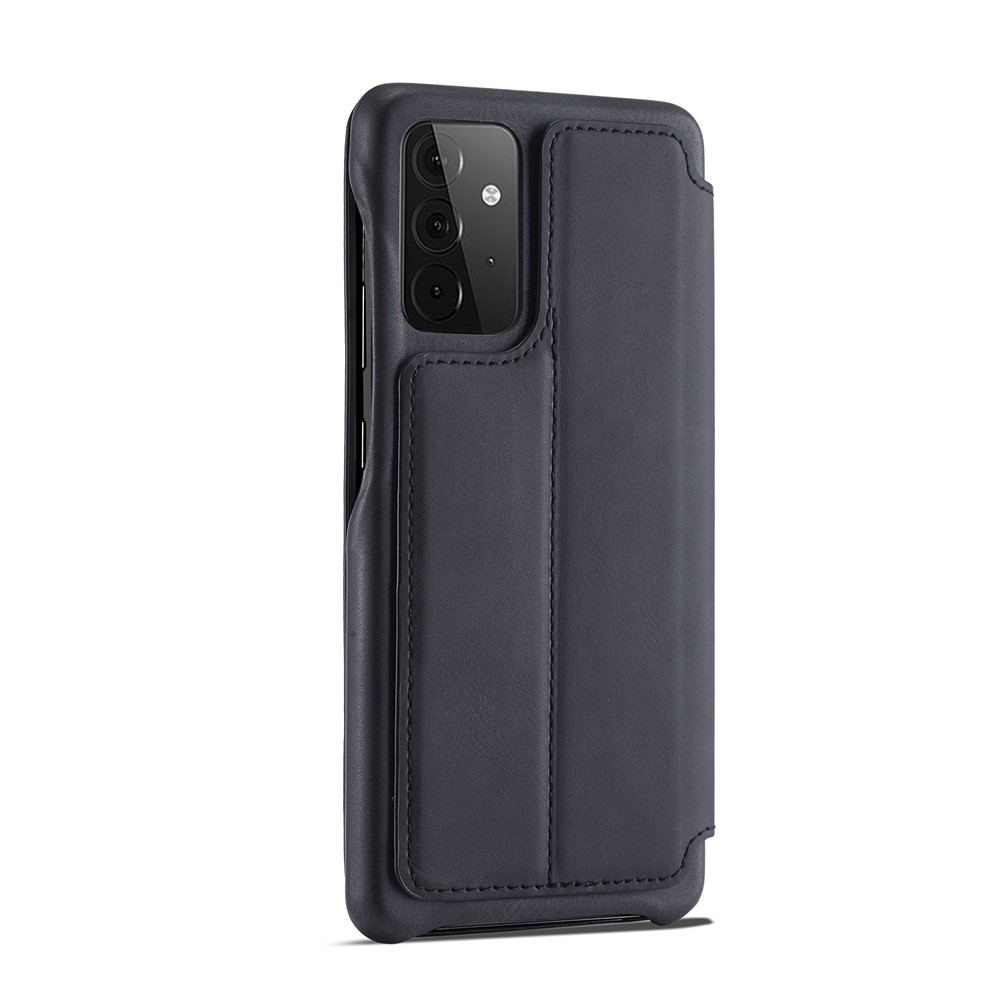 LC.IMEEKE Retro Style Protector Stand Leather Case with Card Holder for Samsung Galaxy A72 5G / A72 4G - Black-11