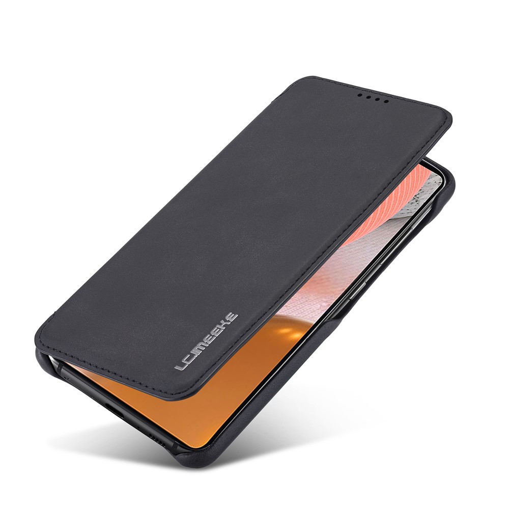LC.IMEEKE Retro Style Protector Stand Leather Case with Card Holder for Samsung Galaxy A72 5G / A72 4G - Black-13