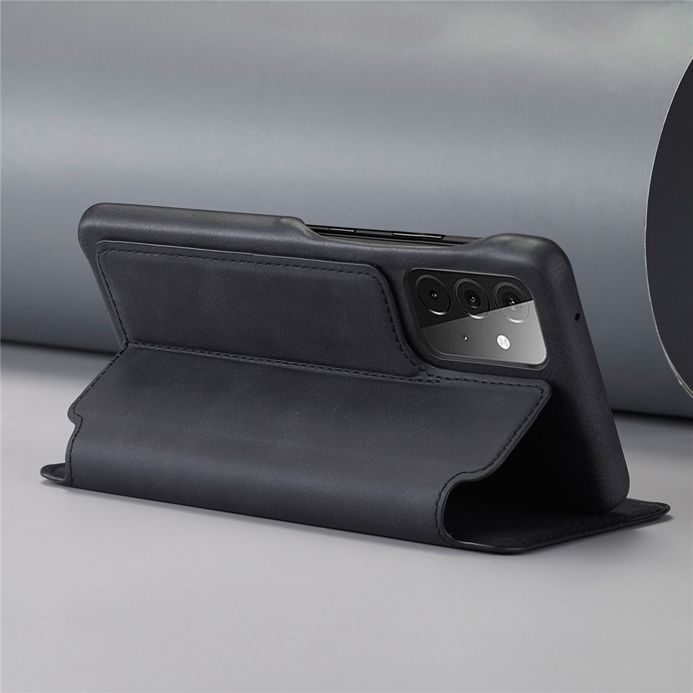 LC.IMEEKE Retro Style Protector Stand Leather Case with Card Holder for Samsung Galaxy A72 5G / A72 4G - Black-15