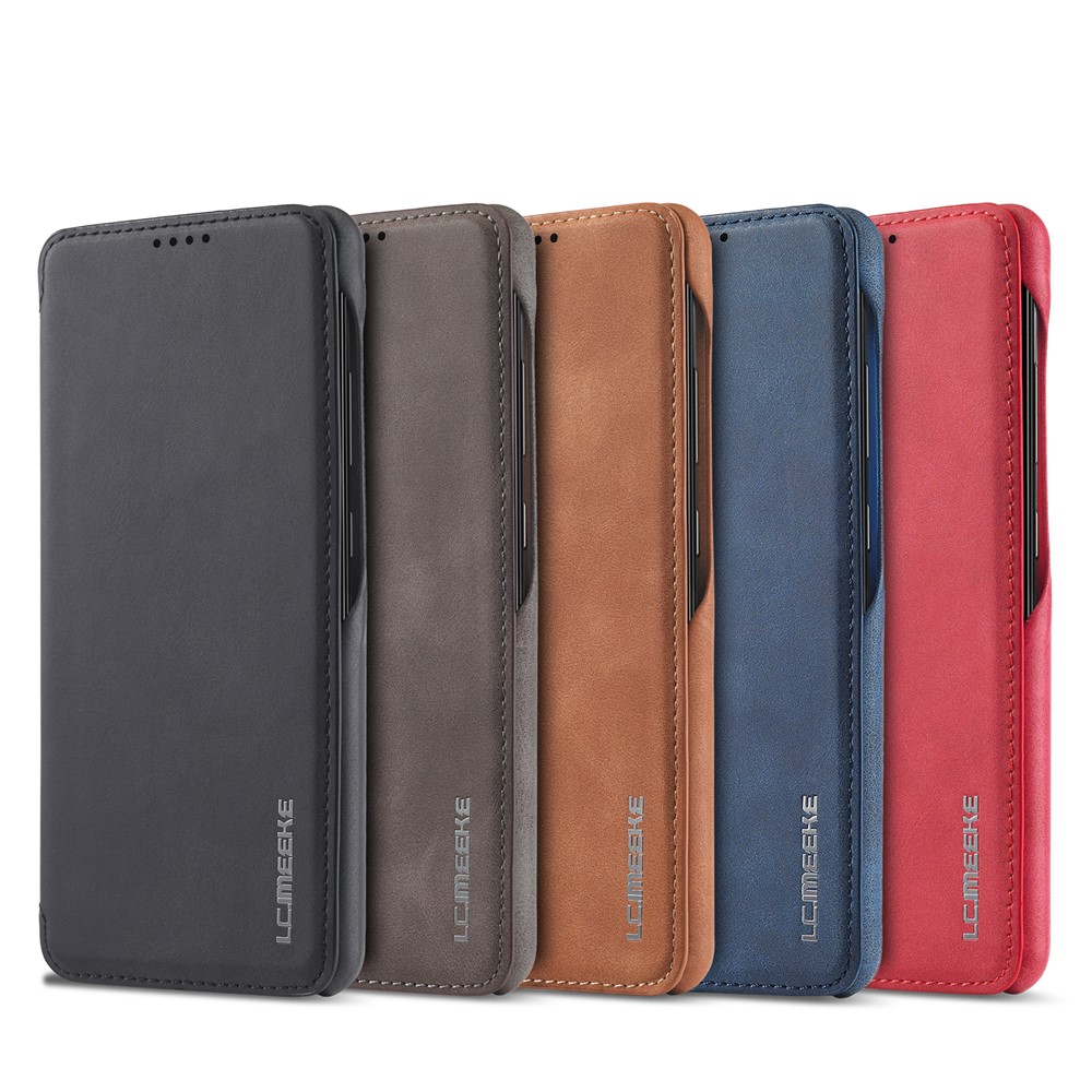 LC.IMEEKE Retro Style Protector Stand Leather Case with Card Holder for Samsung Galaxy A72 5G / A72 4G - Black-19