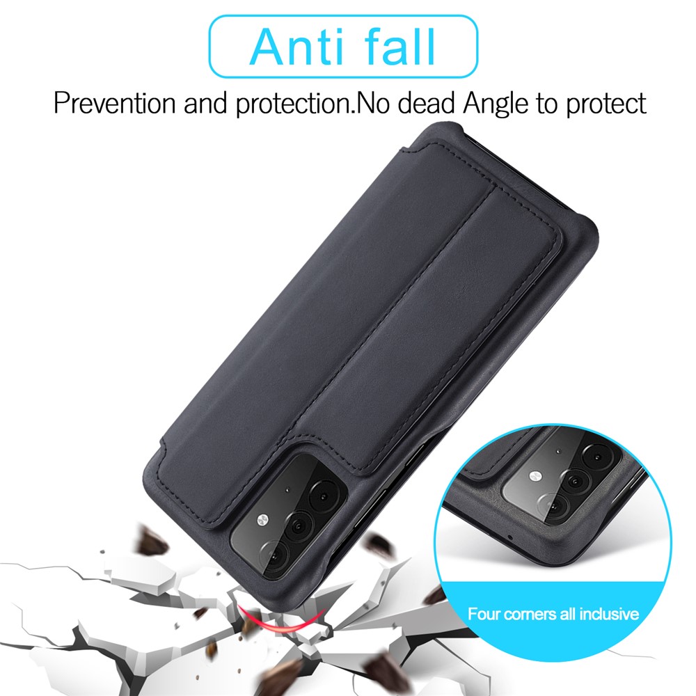 LC.IMEEKE Retro Style Protector Stand Leather Case with Card Holder for Samsung Galaxy A72 5G / A72 4G - Black-2