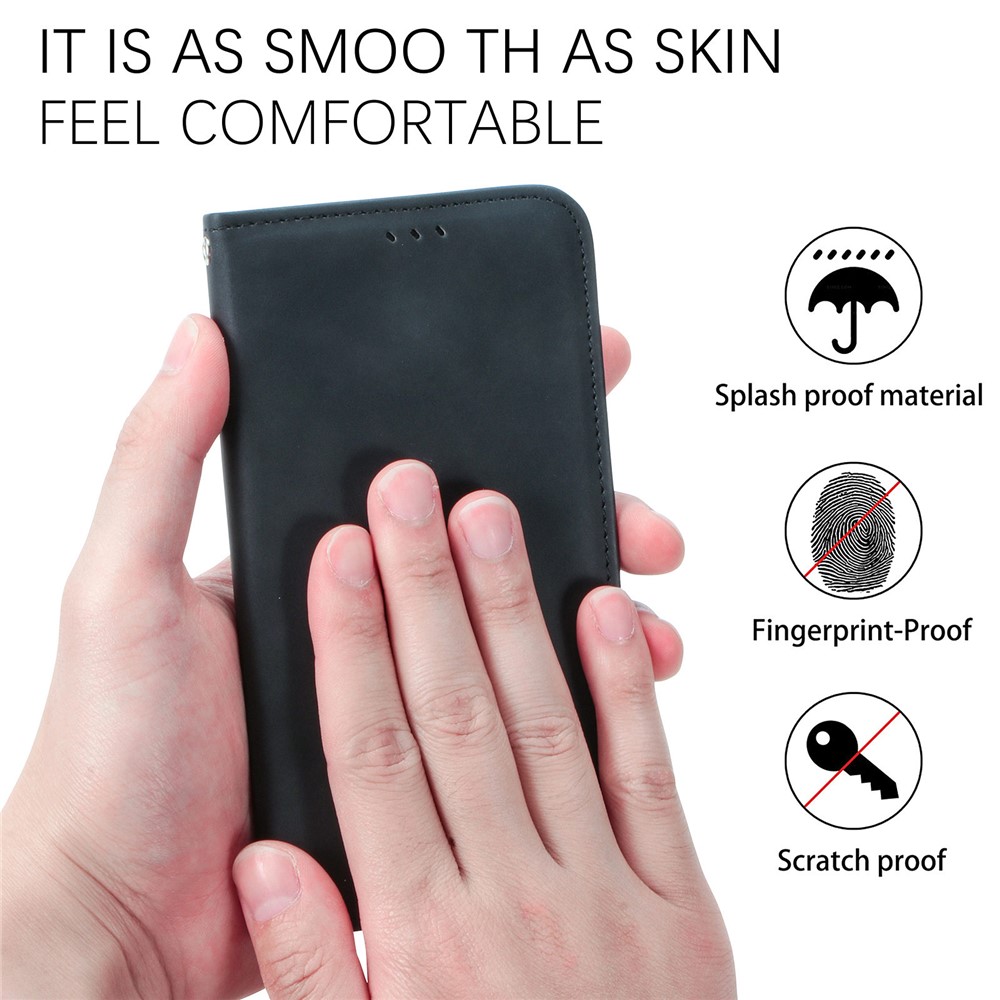Auto-absorbed Vintage PU Leather Phone Casing for Samsung Galaxy A52 5G - Black-9