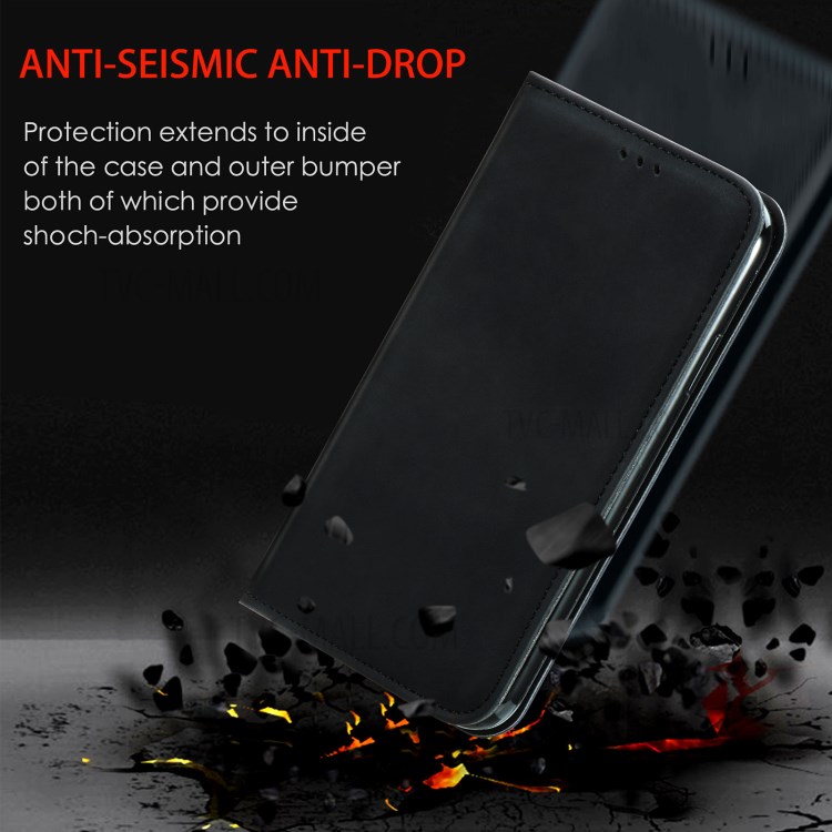 Auto-absorbed Vintage PU Leather Phone Casing for Samsung Galaxy A20e / A10e - Black-13