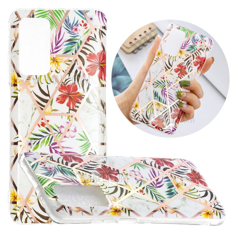 Marble Pattern Electroplating IMD TPU Protector Cover for Samsung Galaxy A72 5G - Style A-1