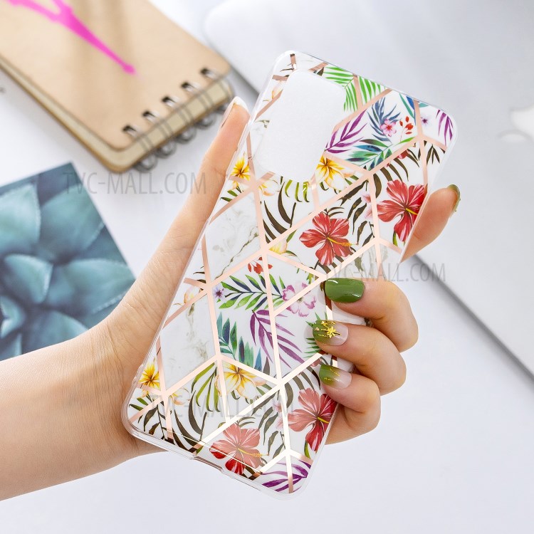 Marble Pattern Electroplating IMD TPU Protector Cover for Samsung Galaxy A72 5G - Style A-4