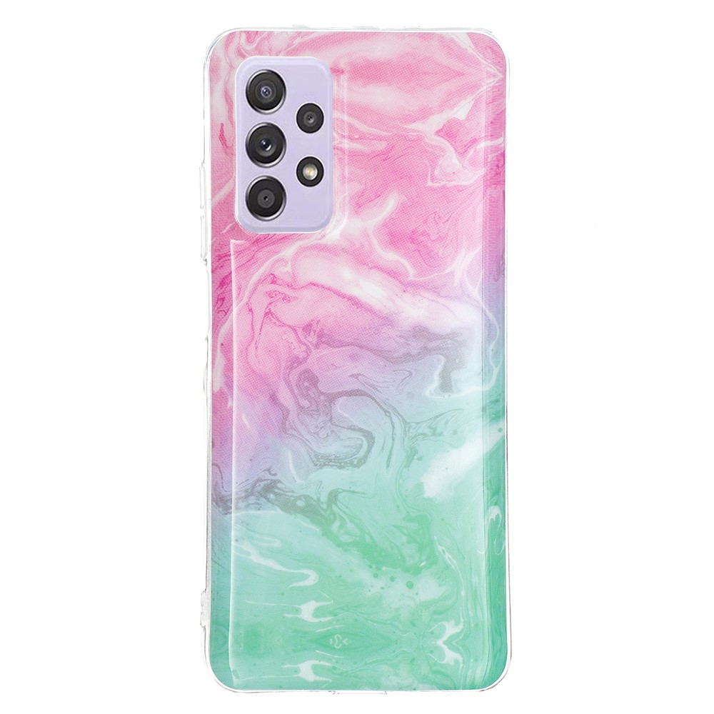 Pattern Printing IMD TPU Phone Casing for Samsung Galaxy A52 5G - Pink/Green-2