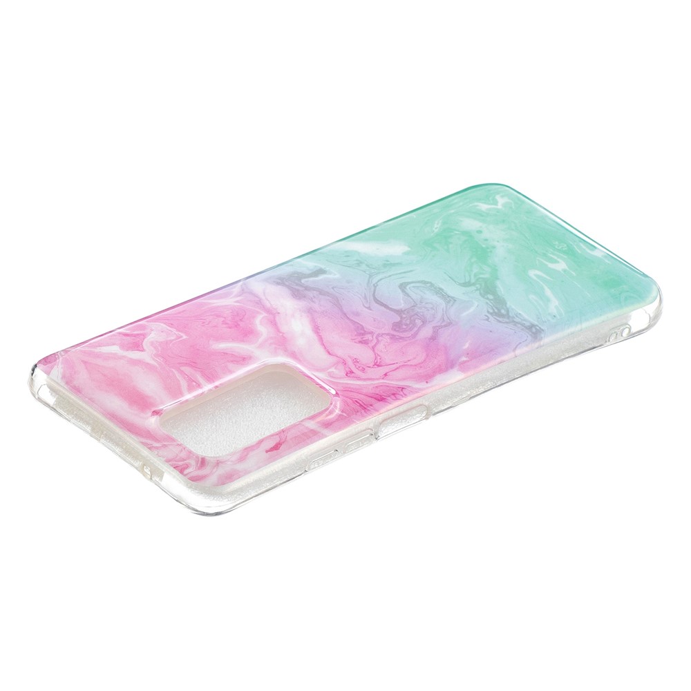 Pattern Printing IMD TPU Phone Casing for Samsung Galaxy A52 5G - Pink/Green-3