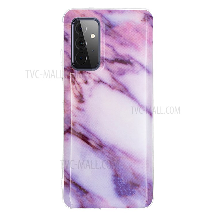 IMD Marble Pattern Printing Scratch-Resistant Flexible TPU Back Cover for Samsung Galaxy A72 5G - Purple-2
