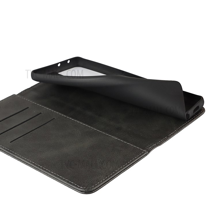 Wallet Design Leather Stand Case with Auto-Absorbed Magnet Design for Samsung Galaxy S21 Ultra 5G - Black-7