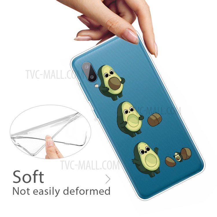 Shock-Absorbed TPU Phone Case with IMD Pattern for Samsung Galaxy A02/M02 - Avocado-2