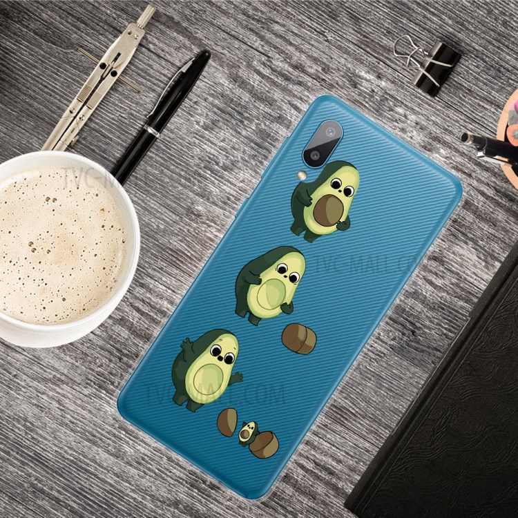 Shock-Absorbed TPU Phone Case with IMD Pattern for Samsung Galaxy A02/M02 - Avocado-3