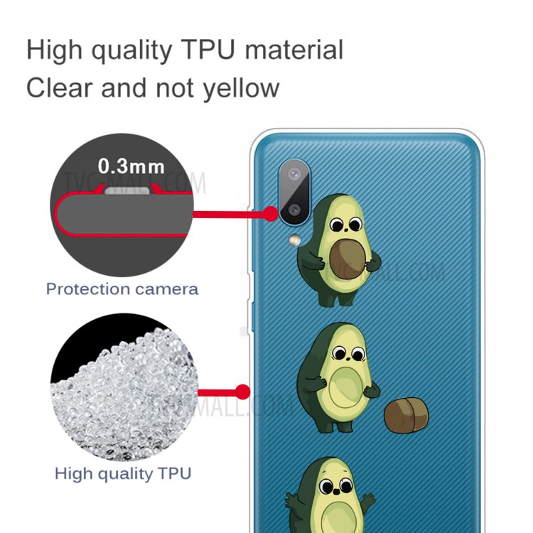 Shock-Absorbed TPU Phone Case with IMD Pattern for Samsung Galaxy A02/M02 - Avocado-4