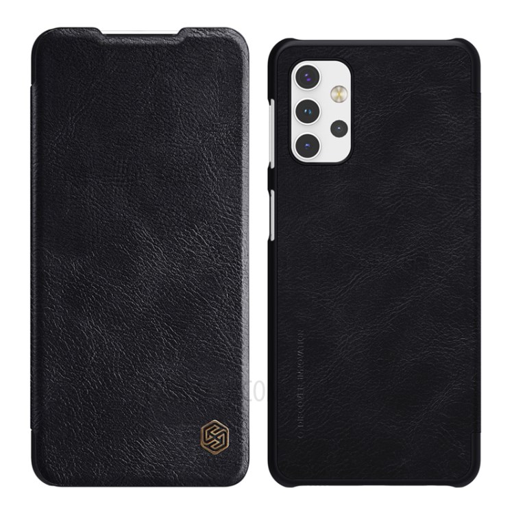 NILLKIN Qin Series Leather Mobile Phone Case with Card Holder Design for Samsung Galaxy A32 5G - Black-1
