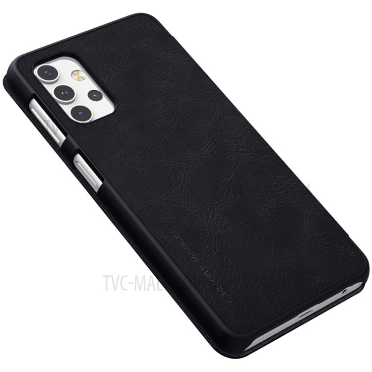 NILLKIN Qin Series Leather Mobile Phone Case with Card Holder Design for Samsung Galaxy A32 5G - Black-4