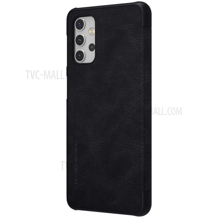 NILLKIN Qin Series Leather Mobile Phone Case with Card Holder Design for Samsung Galaxy A32 5G - Black-5