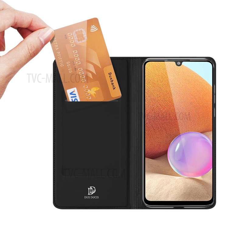 DUX DUCIS Skin Pro Series for Samsung Galaxy A32 4G Card Slot Leather Cell Phone Case - Black-2