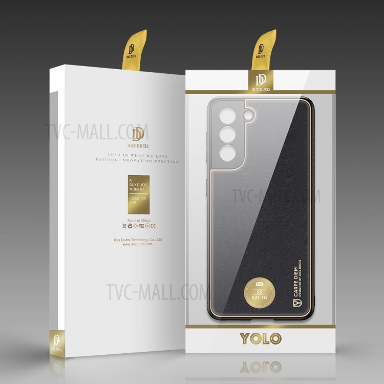 DUX DUCIS YOLO Series Leather Skin PC TPU Hybrid Cover for Samsung Galaxy S21 5G - Black-10