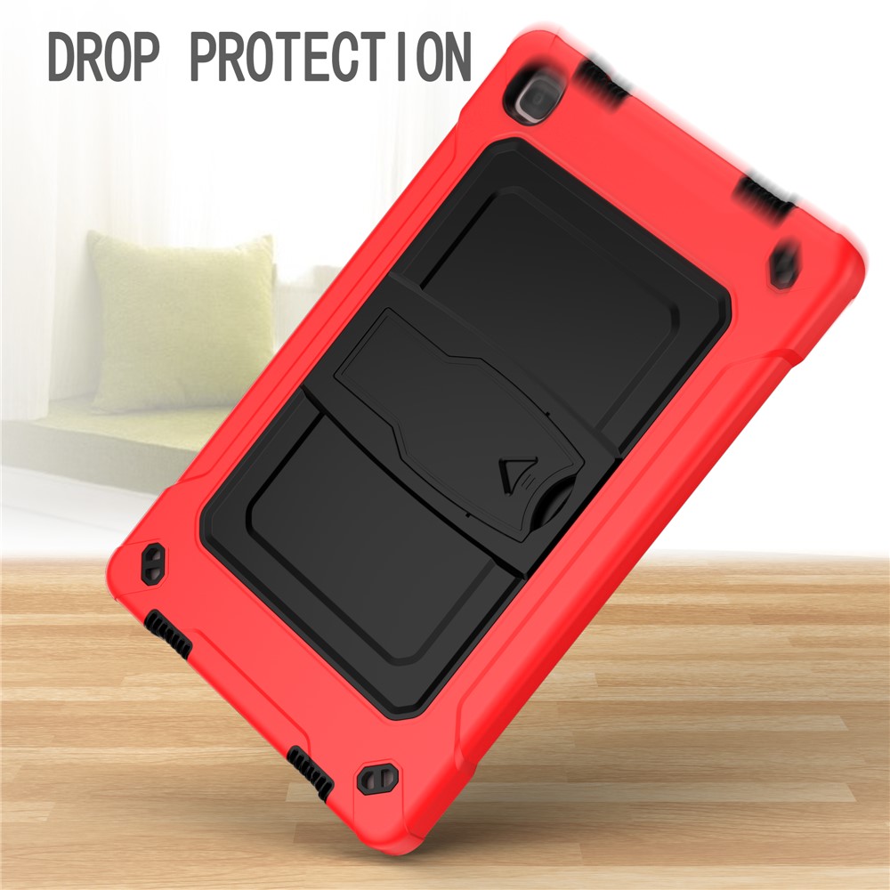 Contrast Color Design Tablet Cover Case with Slide-Out Kickstand for Samsung Galaxy Tab A7 10.4 (2020) T500 - Red/Black-3