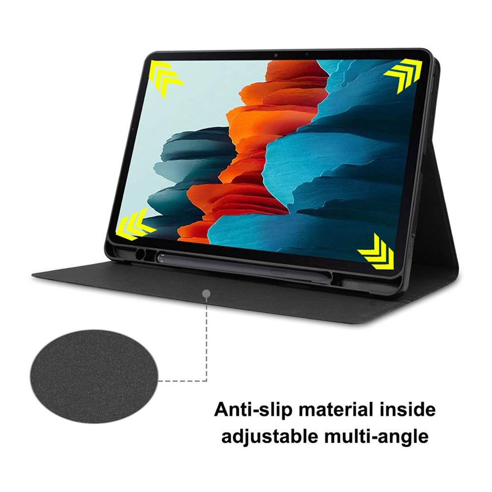 ENKAY ENK-8026 PU + TPU Tablet Case Shell Stand with Pen Slot for Samsung Galaxy Tab S7 11.0 T870 / T875 - Black-3