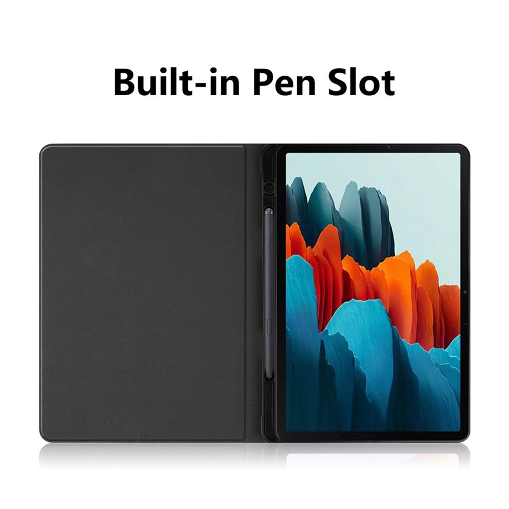 ENKAY ENK-8026 PU + TPU Tablet Case Shell Stand with Pen Slot for Samsung Galaxy Tab S7 11.0 T870 / T875 - Black-5