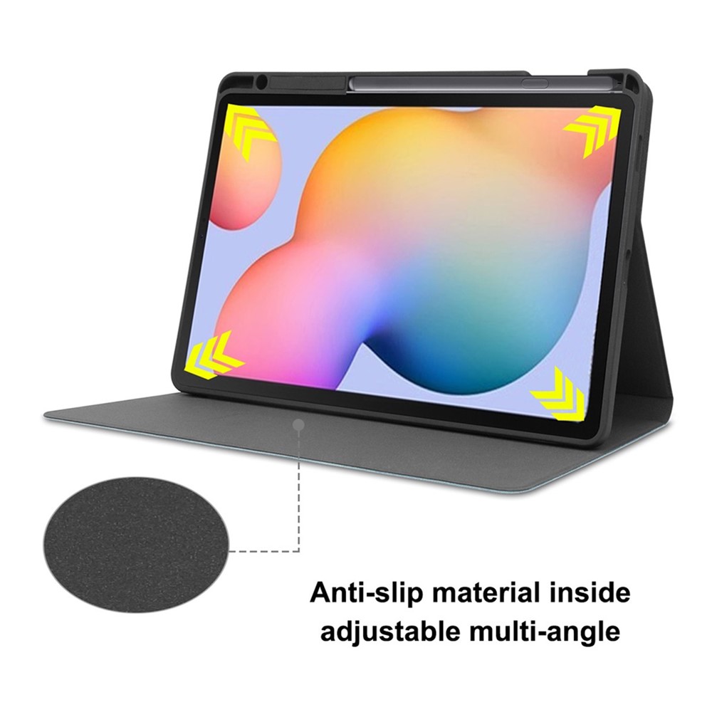 ENKAY ENK-8025 PU + TPU Tablet Case Cover Stand with Pen Slot for Galaxy Tab S6 Lite P610 / P615 - Black-3
