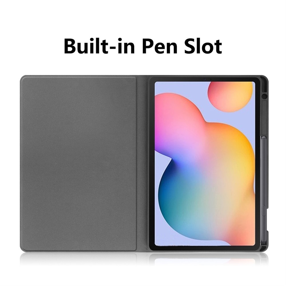 ENKAY ENK-8025 PU + TPU Tablet Case Cover Stand with Pen Slot for Galaxy Tab S6 Lite P610 / P615 - Black-5