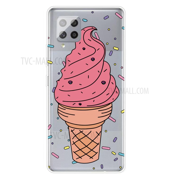Pattern Printing Soft TPU Phone Cover Case for Samsung Galaxy F62/M62 - Ice Cream-1