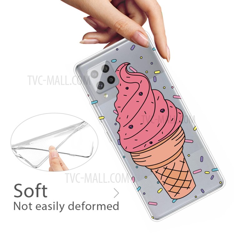 Pattern Printing Soft TPU Phone Cover Case for Samsung Galaxy F62/M62 - Ice Cream-3