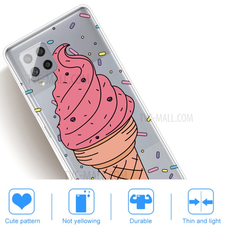 Pattern Printing Soft TPU Phone Cover Case for Samsung Galaxy F62/M62 - Ice Cream-4