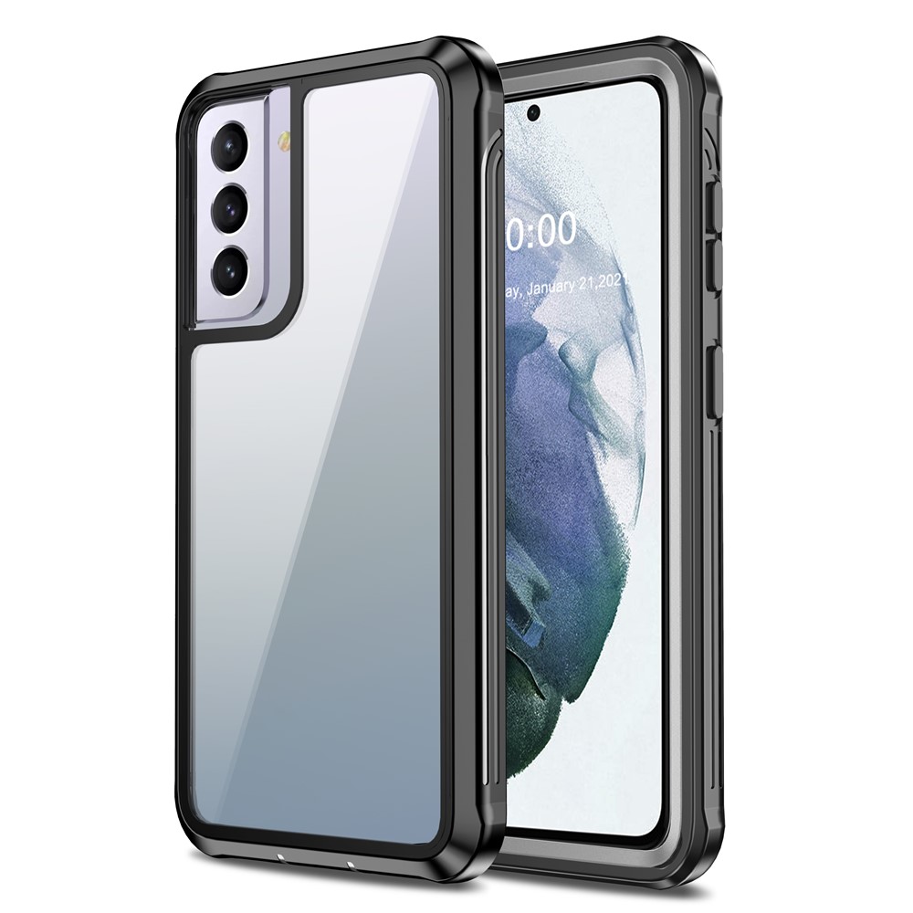 Full-body Protection Hard PC Case Shell Built-in PET Screen Protector for Samsung Galaxy S21 5G-1