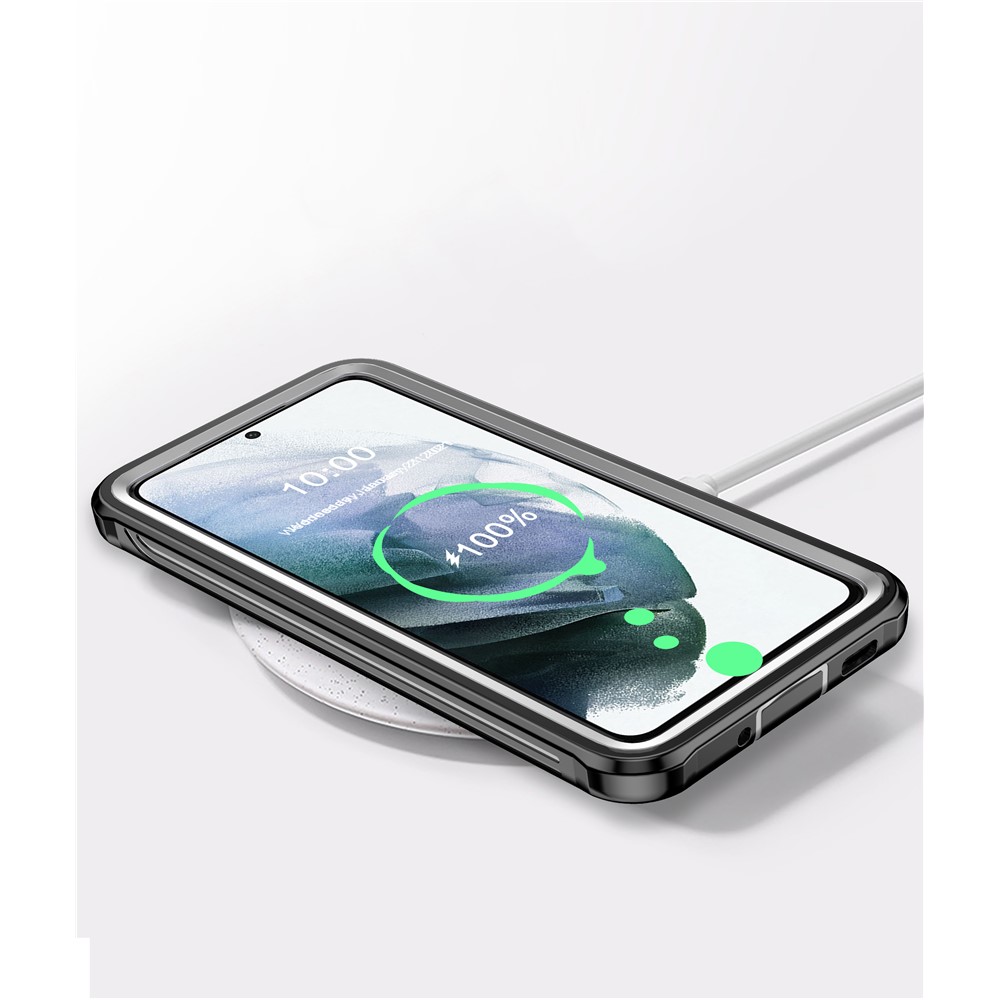 Full-body Protection Hard PC Case Shell Built-in PET Screen Protector for Samsung Galaxy S21 5G-6