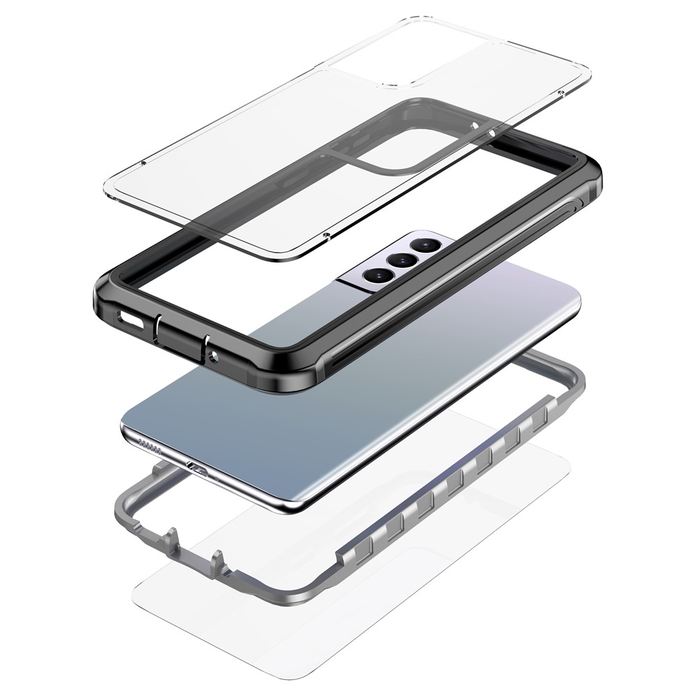 Full-body Protection Hard PC Case Shell Built-in PET Screen Protector for Samsung Galaxy S21 5G-9