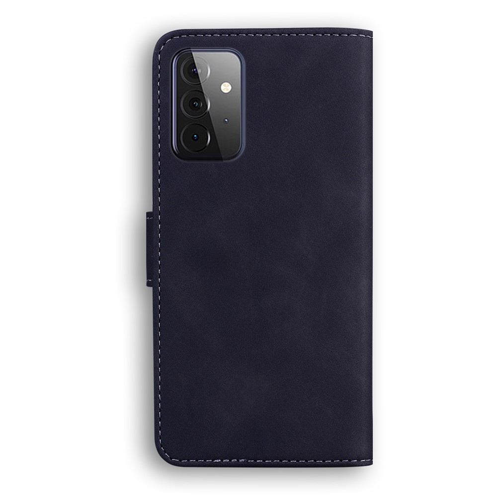 Solid Color Wallet Stand Flip Leather Phone Case Shell for Samsung Galaxy A72 5G - Black-3