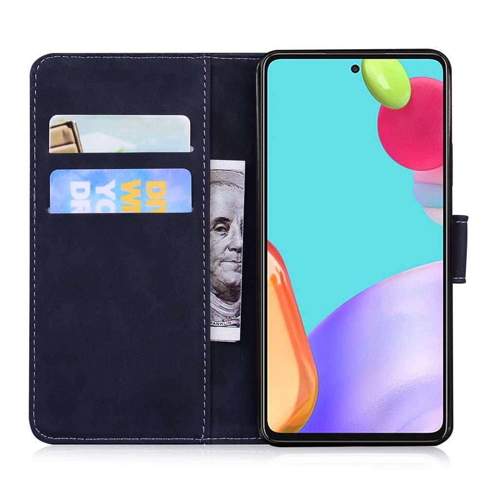 Imprinted Tiger Pattern Stand Wallet Case Leather Cover for Samsung Galaxy A52 5G - Black-4