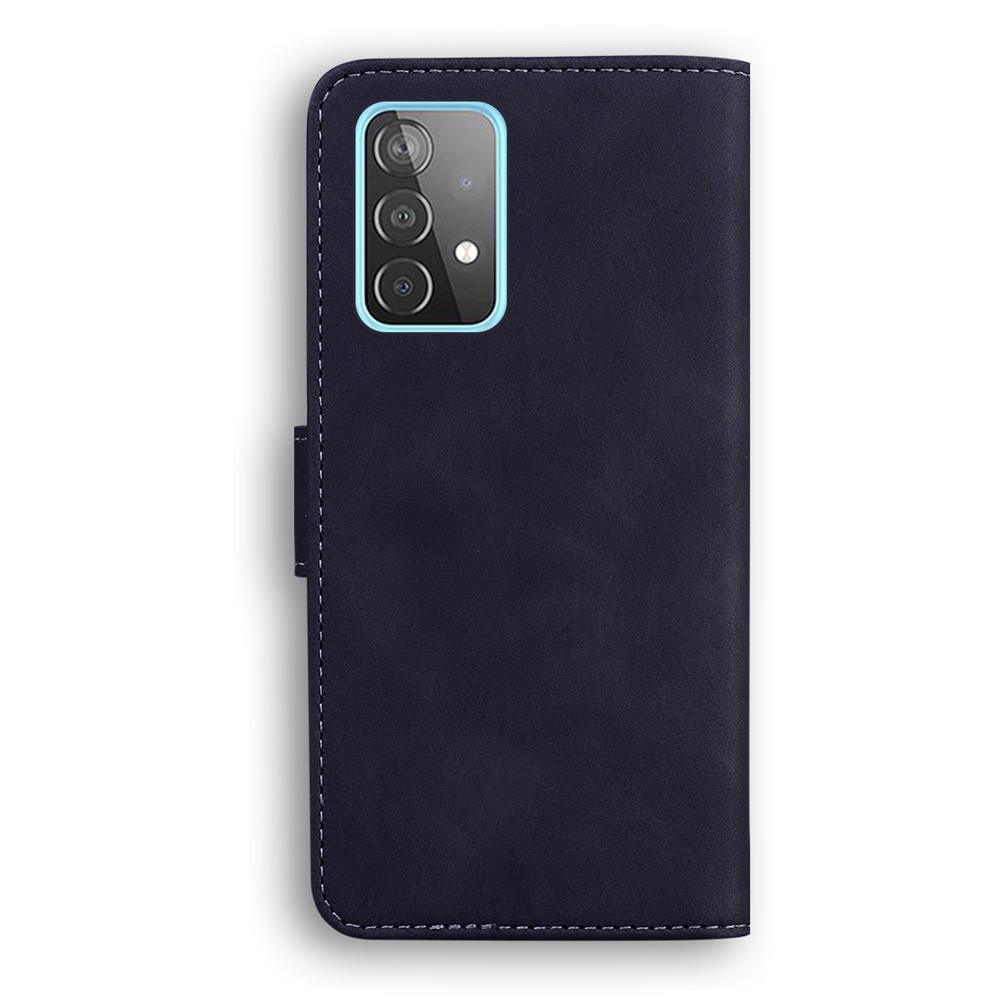 Brieftaschendesign Feste Farben Leder -telefon Hülle Ständer Cover Für Samsung Galaxy A52 4G/5G / A52s 5g - Schwarz