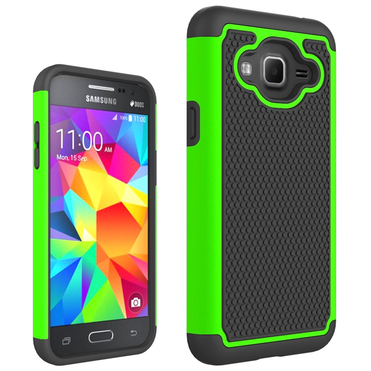 

Football Grain PC + Silicone Cover Case for Samsung Galaxy J3 / J3 (2016) - Green