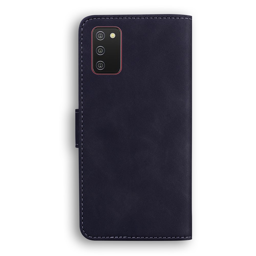 Wallet Stand Design Solid Color Leather Phone Cover Case for Samsung Galaxy A02s (164.2x75.9x9.1mm) - Black-3
