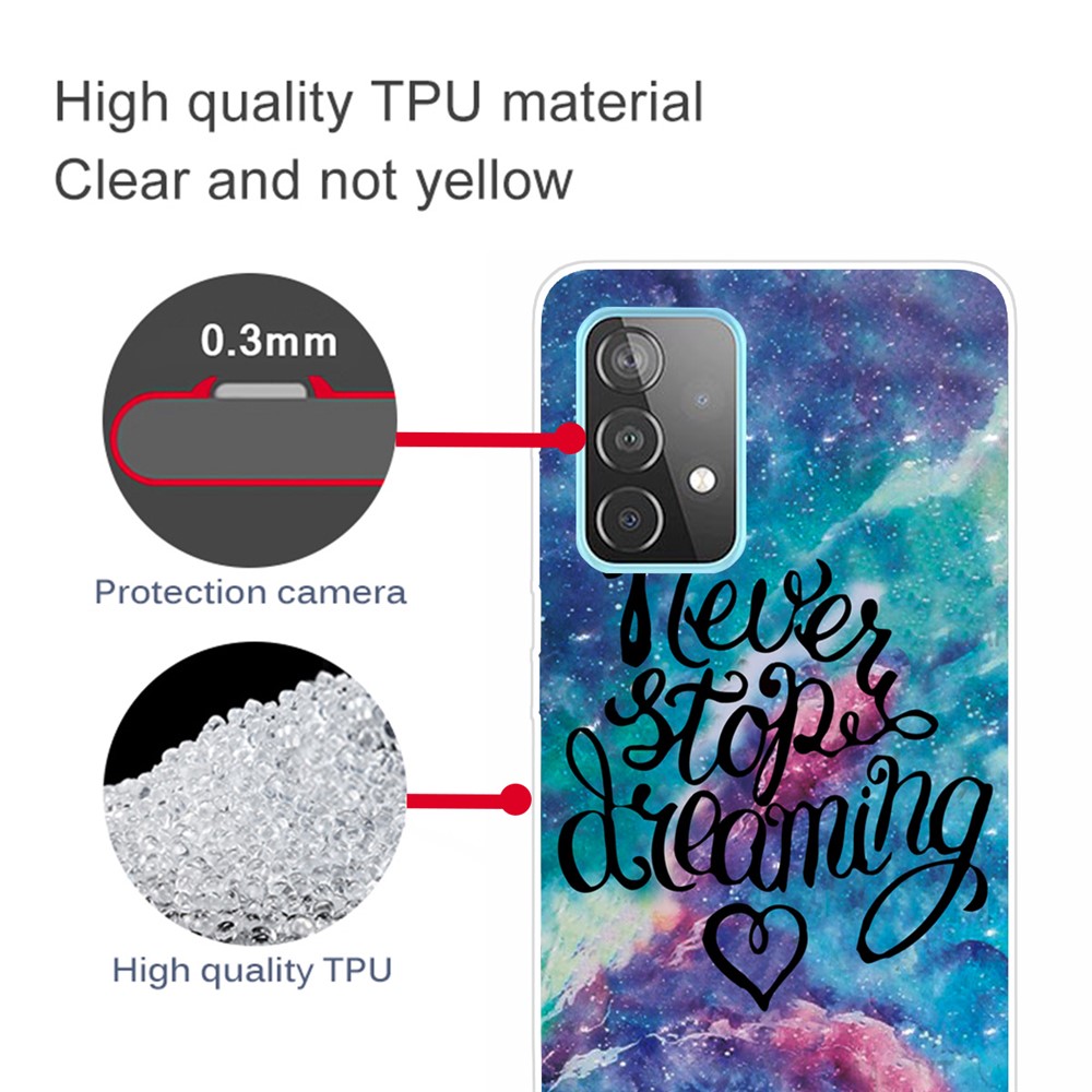 Pattern Printing Soft TPU Phone Cover Case for Samsung Galaxy A32 4G - Starry Sky-4