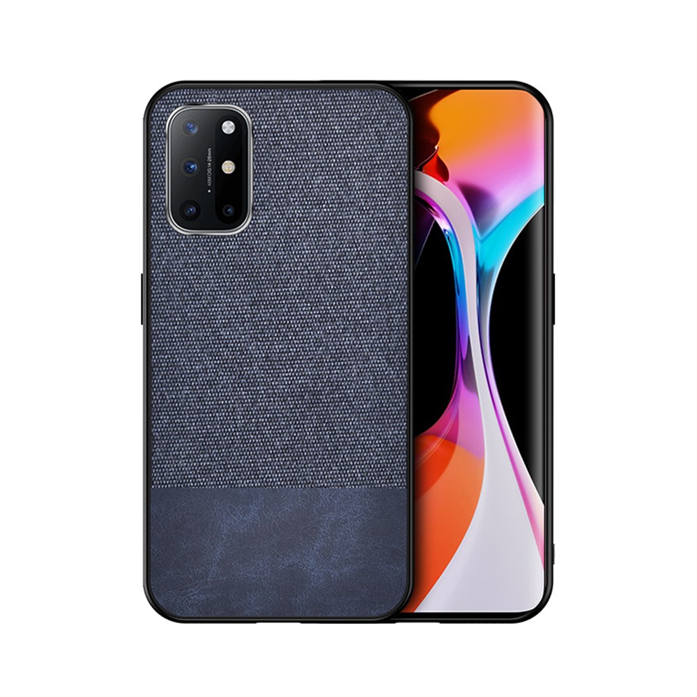 Splicing Cloth Texture PC+TPU+PU Leather Combo Phone Case Shell for Samsung Galaxy A72 5G - Blue-1