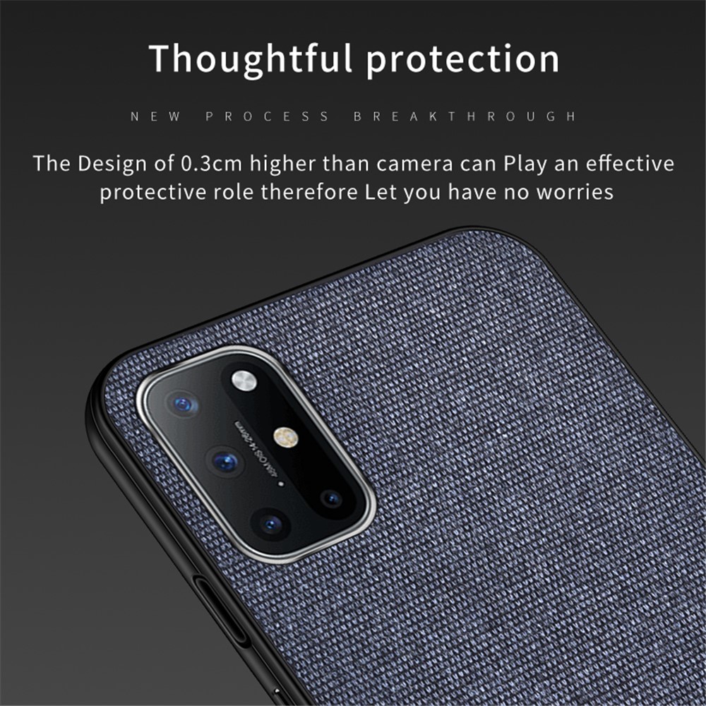 Splicing Cloth Texture PC+TPU+PU Leather Combo Phone Case Shell for Samsung Galaxy A72 5G - Blue-5