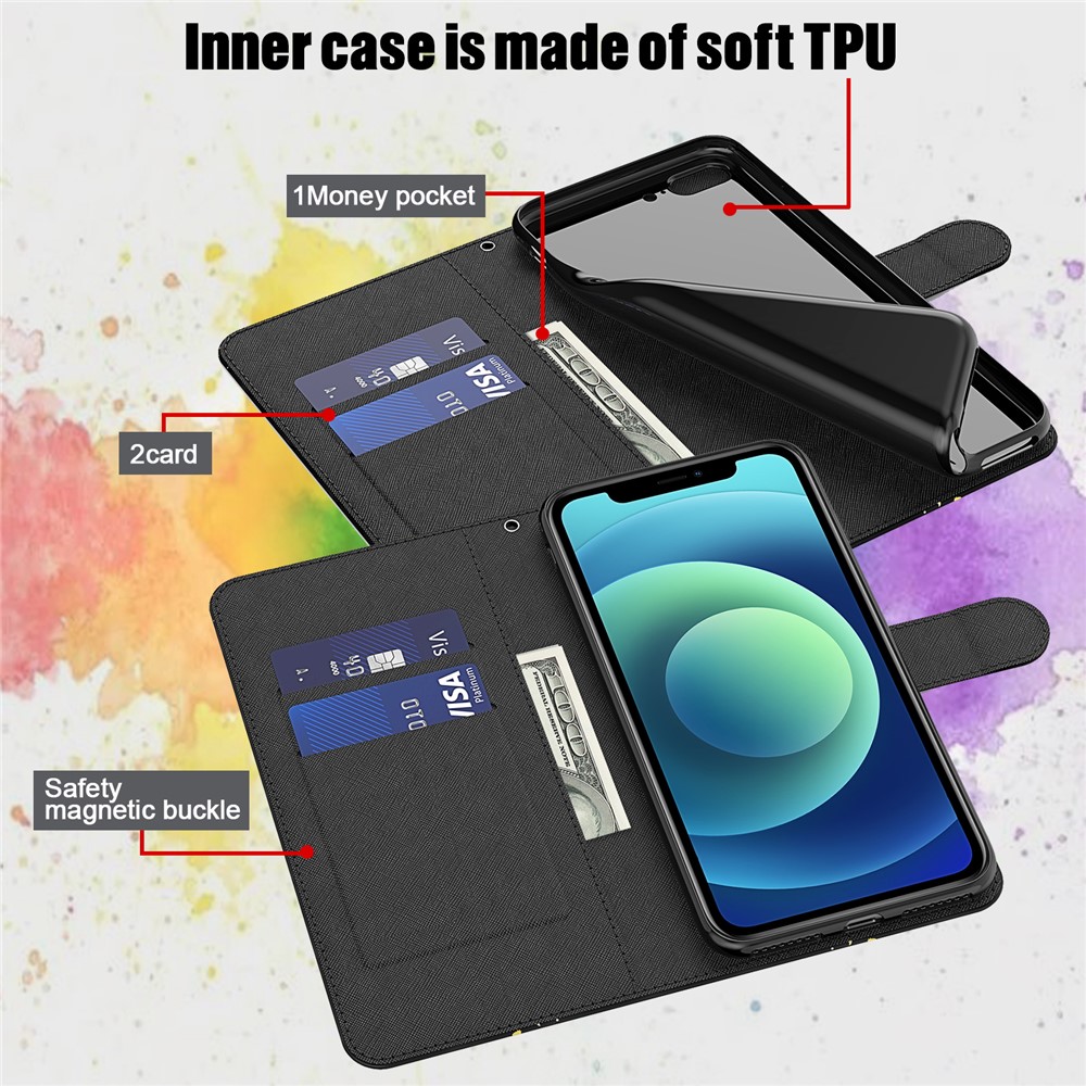 Pattern Printing Wallet Stand PU Leather Phone Cover Case for Samsung Galaxy A02s (164.2x75.9x9.1mm) - English Letters-7