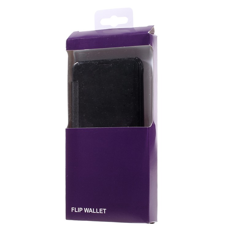 Mirror -like Smart PC + Leather Flip Case for Samsung Galaxy J7 (2016) - Black-9