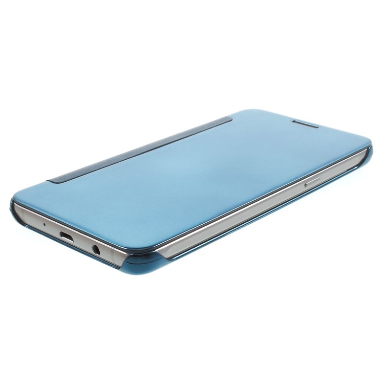 Mirror Surface PC + PU Leather Smart Phone Cover for Samsung Galaxy J5 (2016) - Baby Blue-2