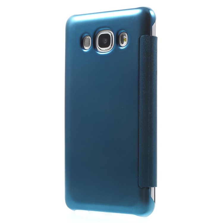 Mirror Surface PC + PU Leather Smart Phone Cover for Samsung Galaxy J5 (2016) - Baby Blue-3