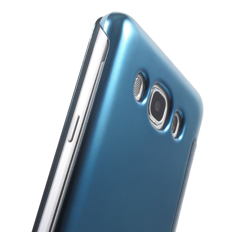Mirror Surface PC + PU Leather Smart Phone Cover for Samsung Galaxy J5 (2016) - Baby Blue-6
