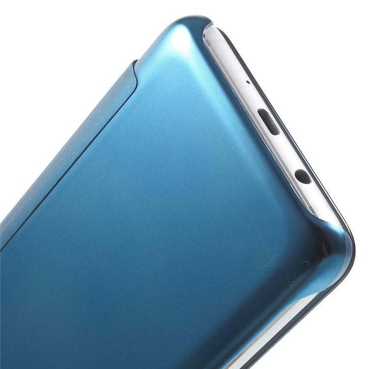 Mirror Surface PC + PU Leather Smart Phone Cover for Samsung Galaxy J5 (2016) - Baby Blue-7