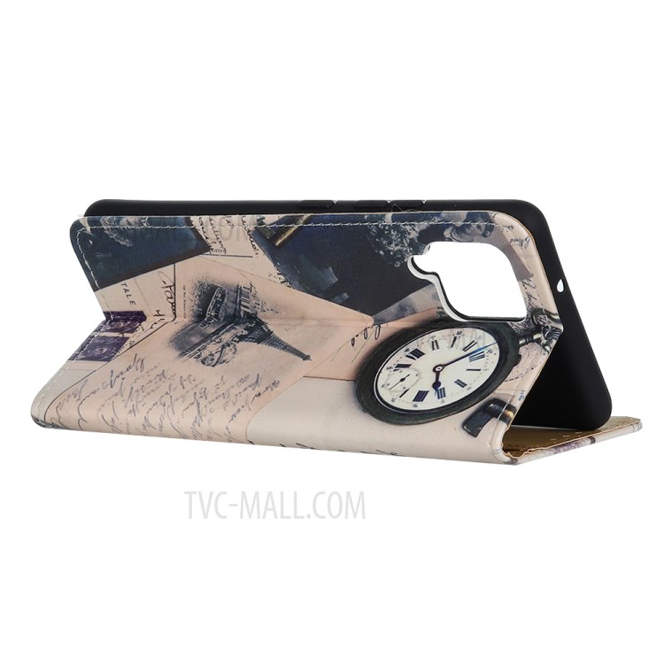 Pattern Printing Stand Wallet PU Leather Protector Phone Cover Shell for Samsung Galaxy F62/M62 - Tower and Feather-2