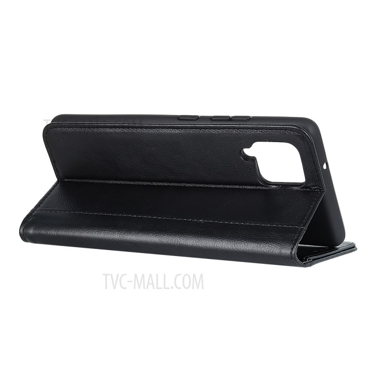 Auto Magnet Suction Design Litchi Texture Split Leather Wallet Stand Cover Case for Samsung Galaxy F62 / Samsung Galaxy M62 - Black-3