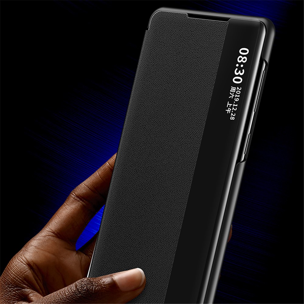 View Window Design Folio Flip Leather Shell for Samsung Galaxy A52 4G/5G - Black-6