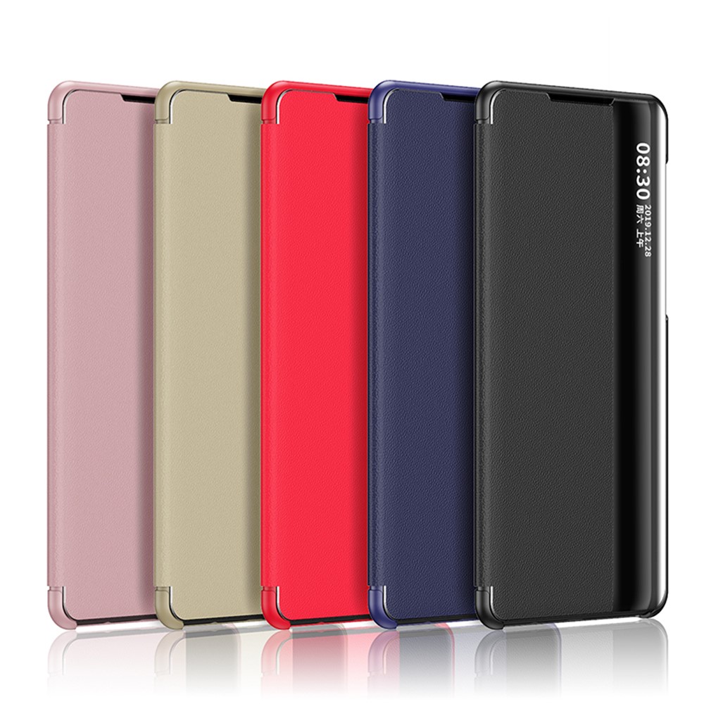 Folio Flip Leather Phone Shell with View Window Design for Samsung Galaxy A32 5G - Black-2